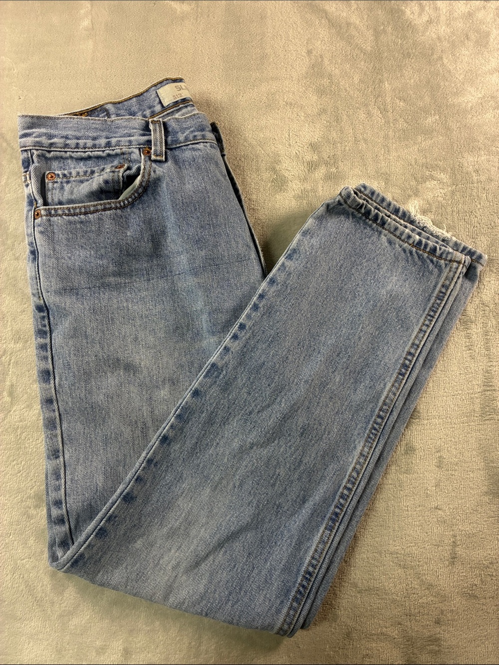 Levi’s 512 Slim Fit Taper Jeans Mens 34x30 Light Wash Blue Denim